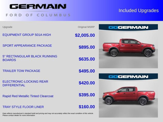 Certified 2021 Ford Ranger Lariat w/ Equipment Group 501A High AWD/4WD image 36