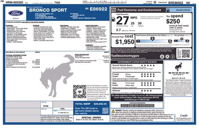 Certified 2025 Ford Bronco Sport Outer Banks w/ Outer Banks Tech Package+ AWD/4WD image 6