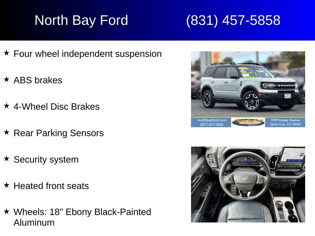 Certified 2024 Ford Bronco Sport Outer Banks AWD/4WD image 8