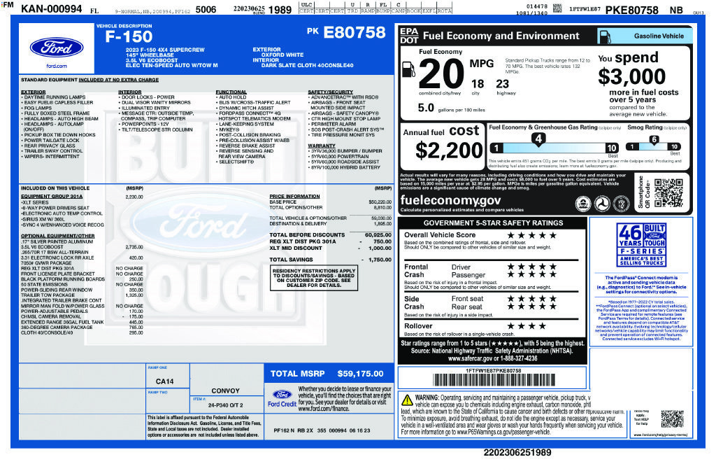 Certified 2023 Ford F150 XLT w/ Equipment Group 301A Mid AWD/4WD image 16