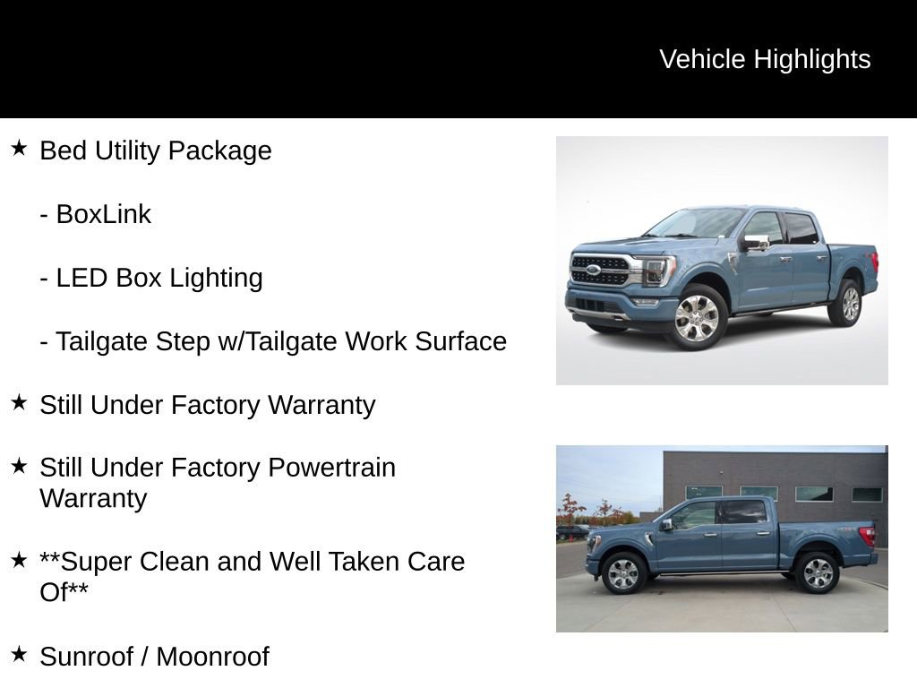 Certified 2023 Ford F150 Platinum w/ Equipment Group 701A High image 6