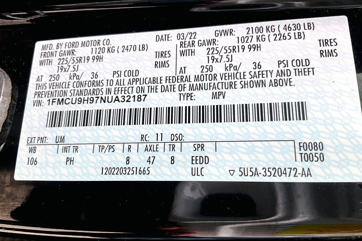 Certified 2022 Ford Escape SEL w/ SEL Stealth AWD Package image 33