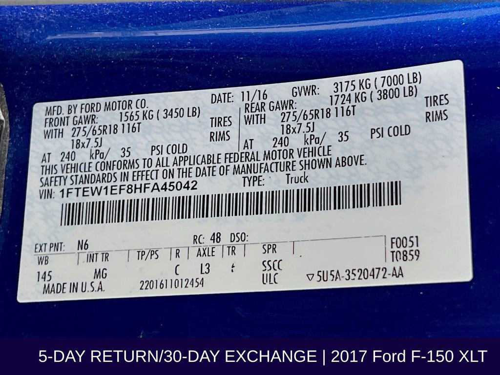 Certified 2017 Ford F150 XLT w/ Equipment Group 302A Luxury image 35