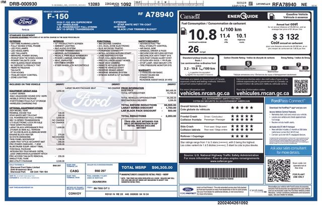 Certified 2024 Ford F150 Lariat w/ Equipment Group 502A High AWD/4WD image 38