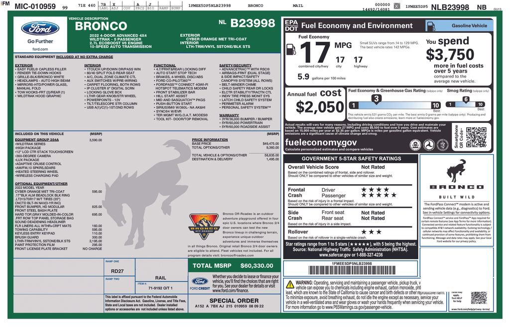 Certified 2022 Ford Bronco Wildtrak image 3