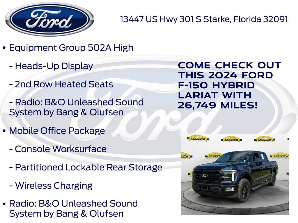 Certified 2024 Ford F150 Lariat w/ Equipment Group 502A High AWD/4WD image 22