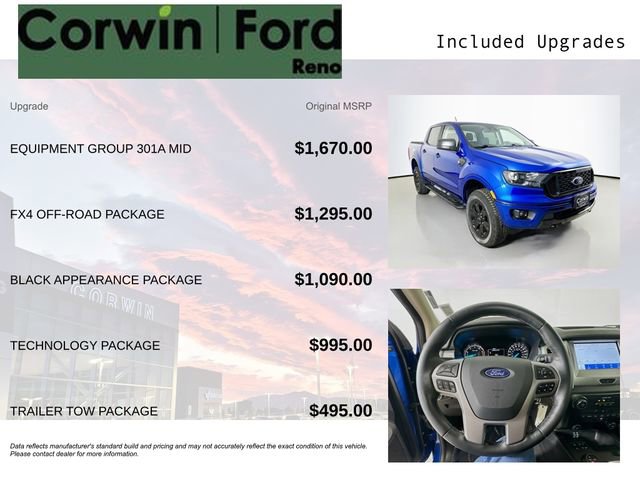 Certified 2020 Ford Ranger XLT w/ Equipment Group 301A Mid image 3