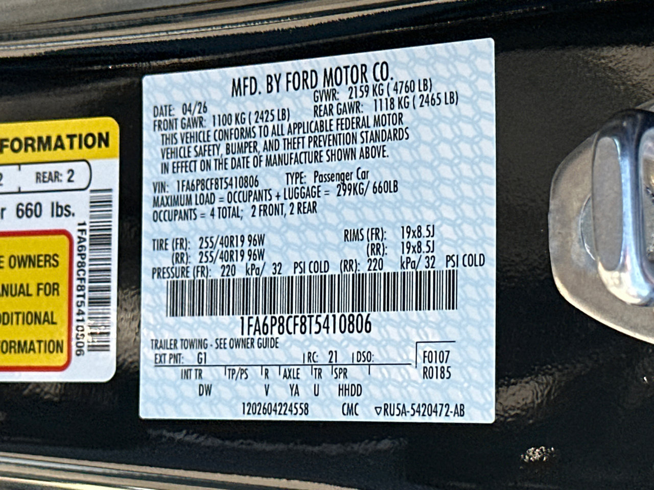 Certified 2026 Ford Mustang GT w/ Mustang Nite Pony Package RWD image 34