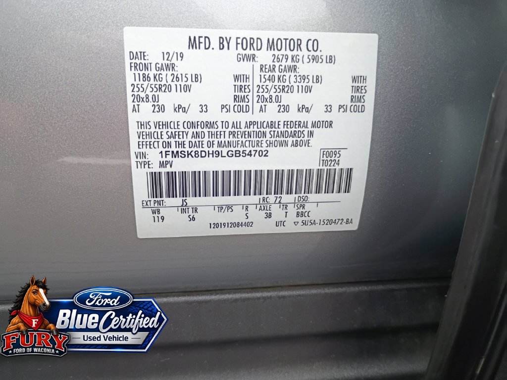 Certified 2020 Ford Explorer XLT w/ Equipment Group 202A AWD/4WD image 32