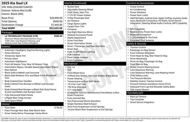 Used 2025 Kia Soul LX w/ LX Technology Package FWD image 35