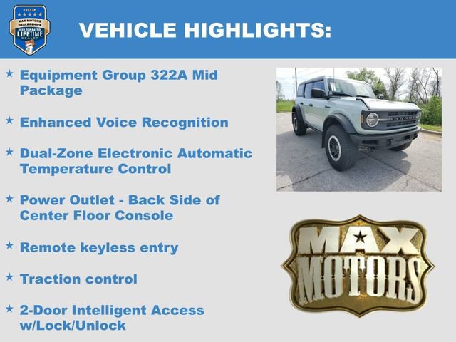 Certified 2023 Ford Bronco Black Diamond w/ Sasquatch Package AWD/4WD image 10