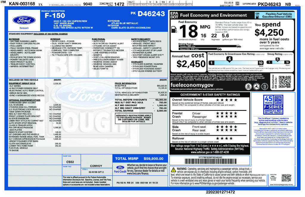 Certified 2023 Ford F150 XLT w/ Equipment Group 301A Mid AWD/4WD image 34