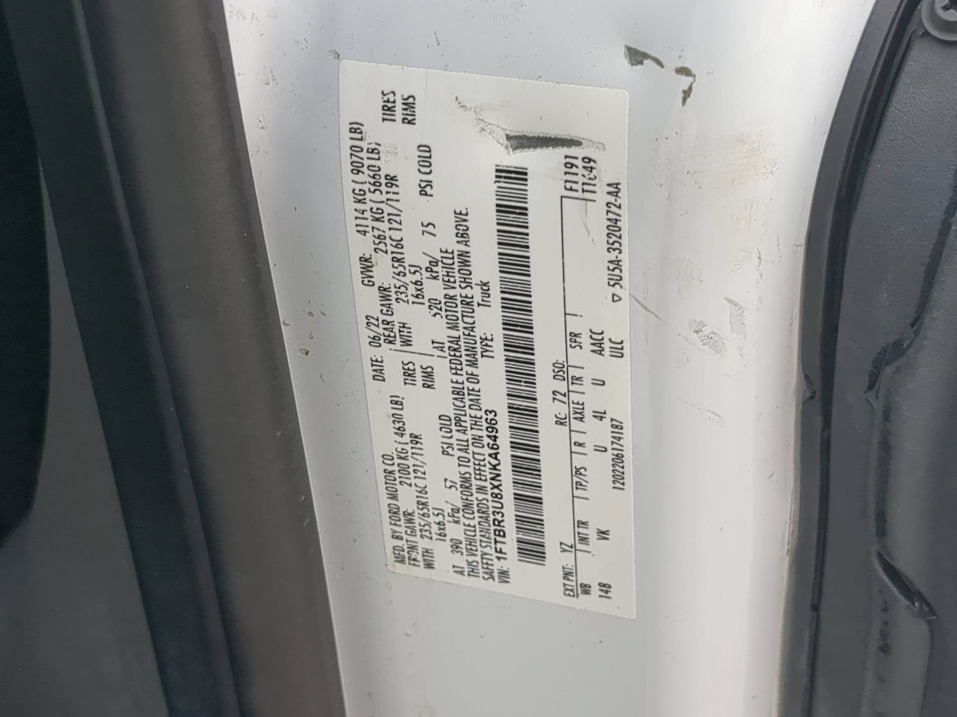 Certified 2022 Ford Transit 250 148 High Roof Extended AWD w/ Load Area Protection Package image 68