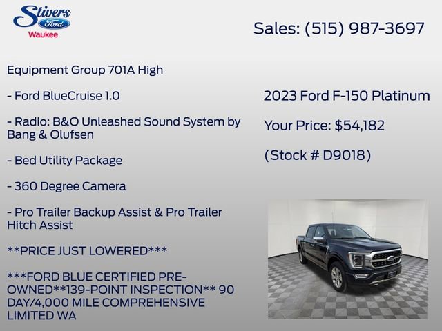 Certified 2023 Ford F150 Platinum w/ Equipment Group 701A High AWD/4WD image 22