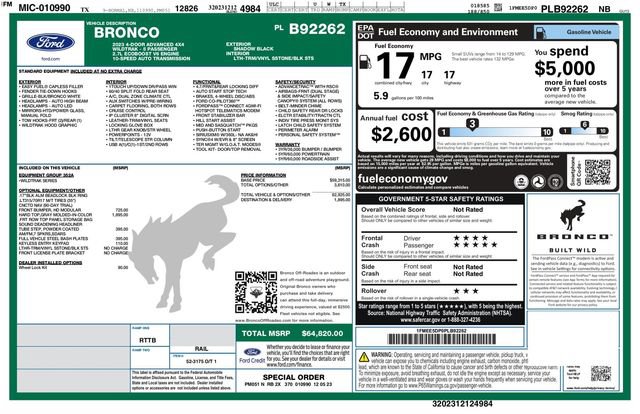 Certified 2023 Ford Bronco Wildtrak AWD/4WD image 32