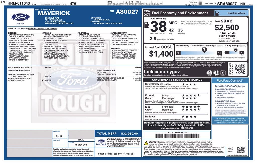 Certified 2025 Ford Maverick XLT w/ XLT Luxury Package image 3
