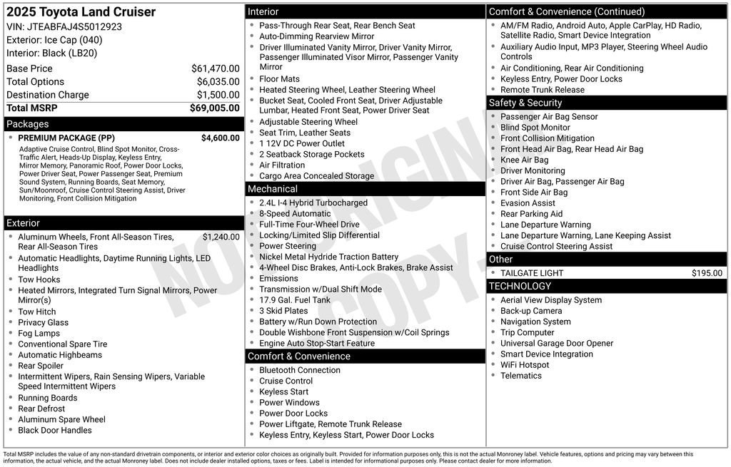 Used 2025 Toyota Land Cruiser Base w/ Premium Package image 10