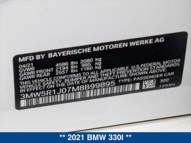 Used 2021 BMW 330i Sedan w/ Driving Assistance Package RWD image 24