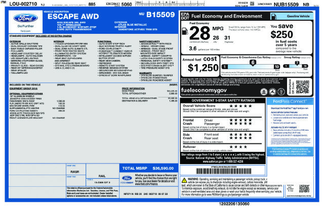 Certified 2022 Ford Escape SEL AWD/4WD image 5