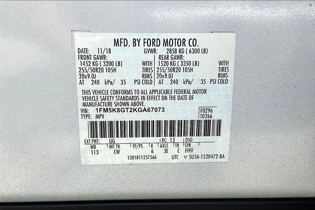 Certified 2019 Ford Explorer Sport AWD/4WD image 18