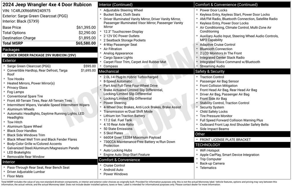 Used 2024 Jeep Wrangler Unlimited Rubicon 4xe AWD/4WD image 5