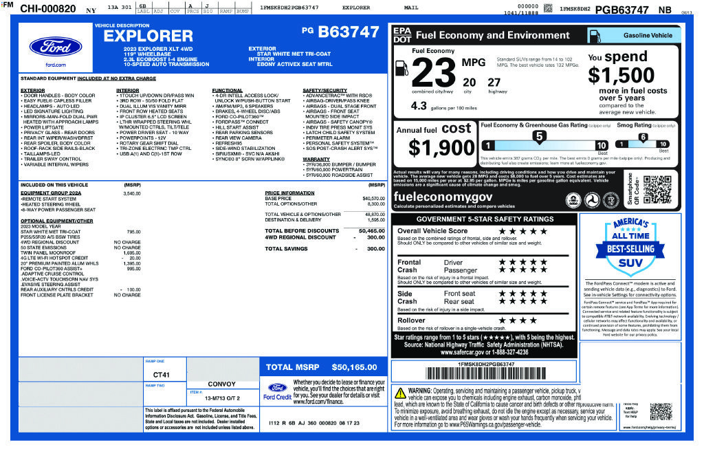 Certified 2023 Ford Explorer XLT w/ Equipment Group 202A AWD/4WD image 5