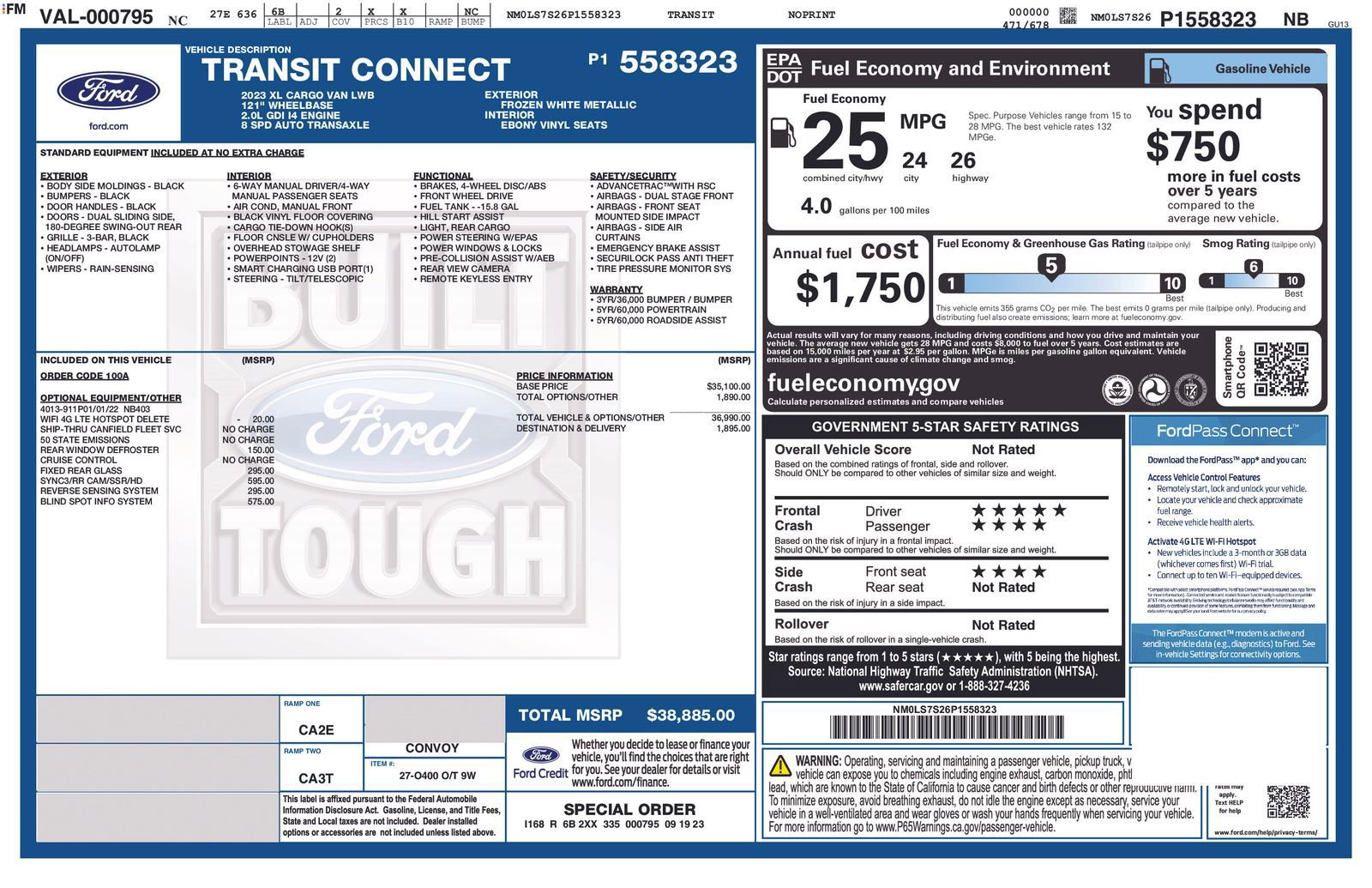 Certified 2023 Ford Transit Connect XL image 33