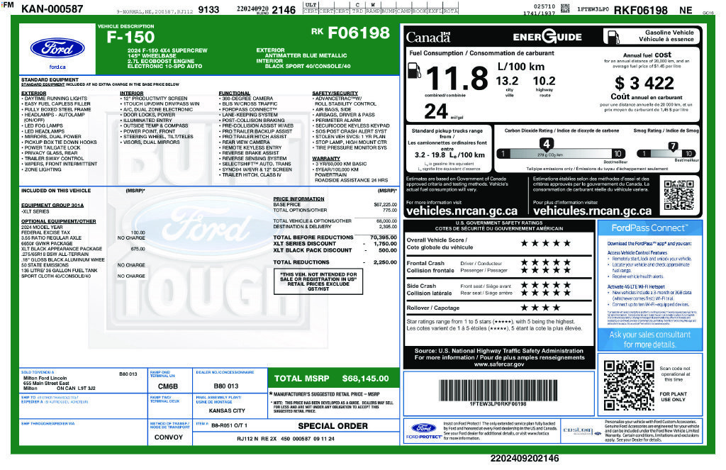 Certified 2024 Ford F150 XLT w/ XLT Black Appearance Package AWD/4WD image 39