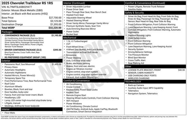 Used 2025 Chevrolet TrailBlazer RS w/ Convenience Package FWD image 27