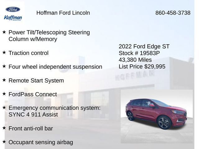 Certified 2022 Ford Edge ST w/ Equipment Group 401A AWD/4WD image 29