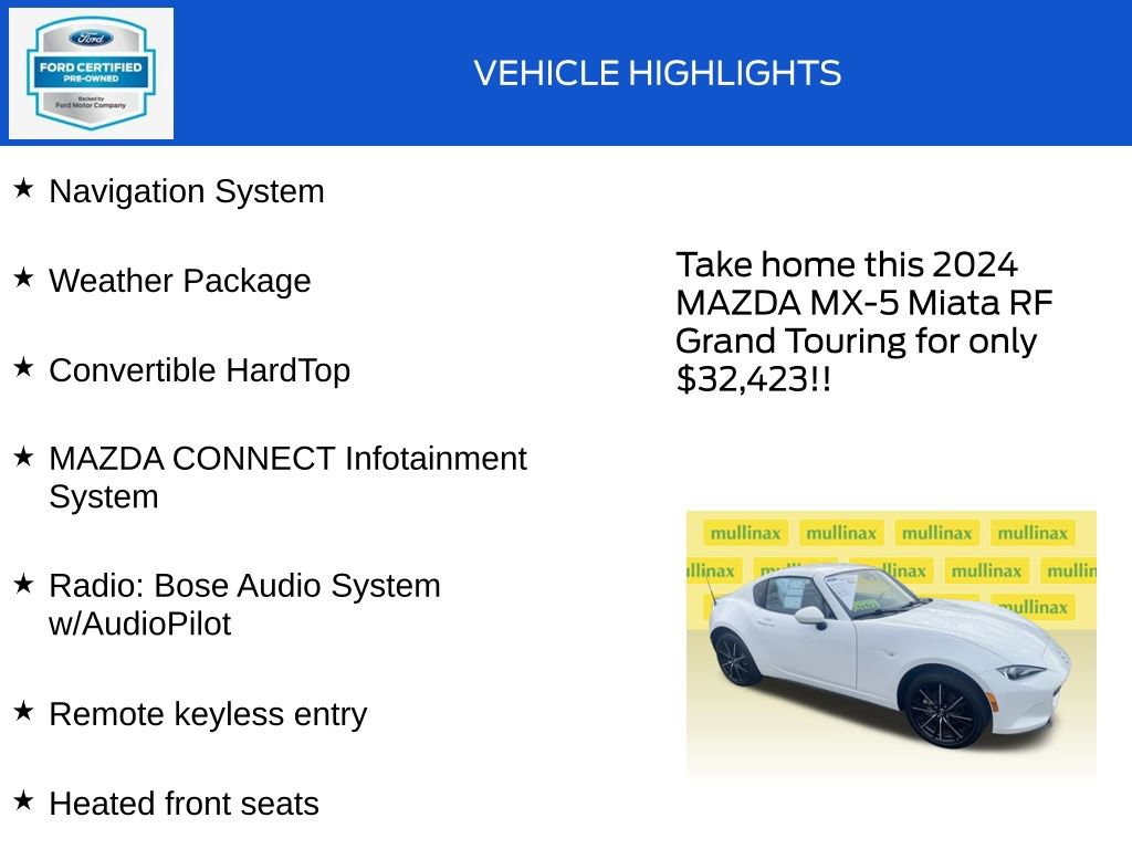 Used 2024 MAZDA MX-5 Miata RF Grand Touring w/ Weather Package image 18
