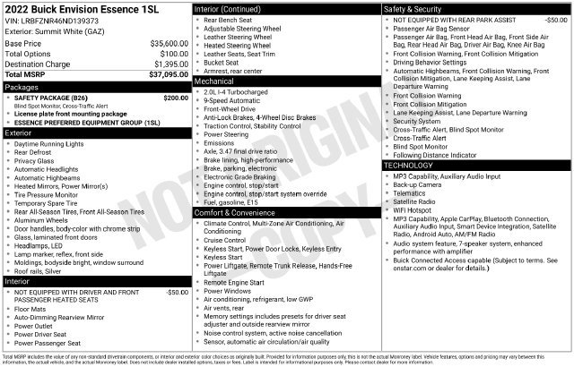 Used 2022 Buick Envision Essence w/ Safety Package FWD image 33