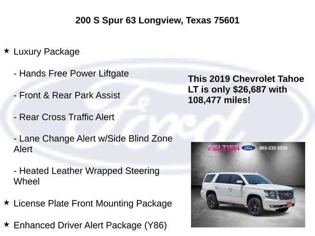 Used 2019 Chevrolet Tahoe LT w/ Luxury Package AWD/4WD image 30