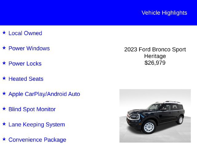 Certified 2023 Ford Bronco Sport Heritage w/ Heritage Convenience Package AWD/4WD image 3