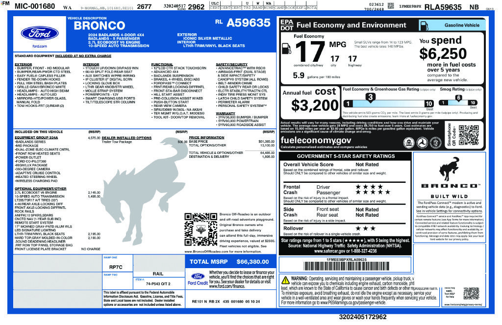 Certified 2024 Ford Bronco Badlands AWD/4WD image 35