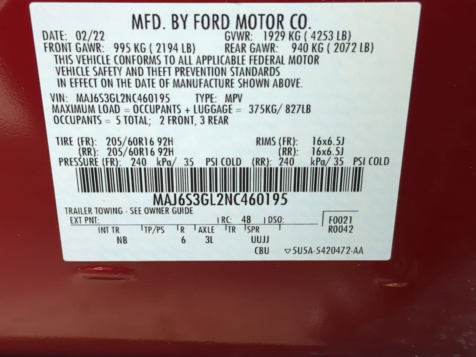 Certified 2022 Ford EcoSport SE w/ SE Convenience Package image 35