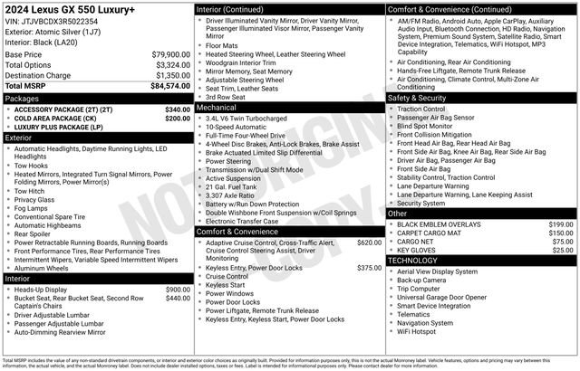 Used 2024 Lexus GX 550 w/ Accessory Package (2T) AWD/4WD image 39
