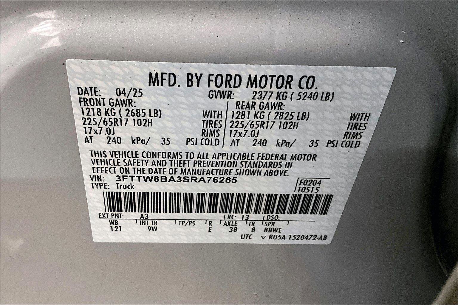 Certified 2025 Ford Maverick XL w/ Equipment Group 102A image 33