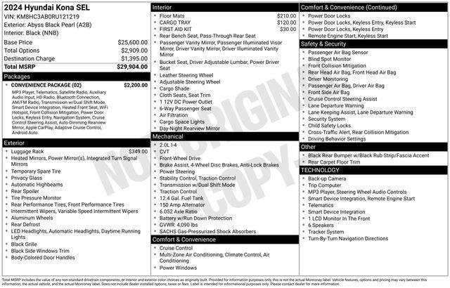Used 2024 Hyundai Kona SEL w/ Convenience Package FWD image 7