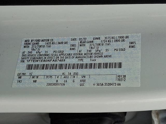 Certified 2022 Ford F150 Tremor w/ Equipment Group 402A High AWD/4WD image 29
