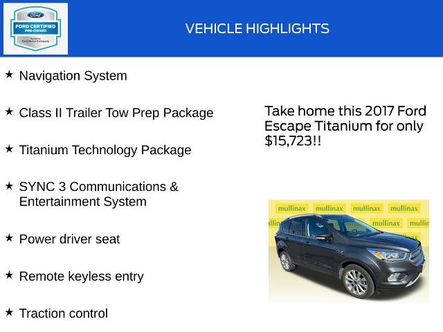 Certified 2017 Ford Escape Titanium w/ Equipment Group 301A AWD/4WD image 18