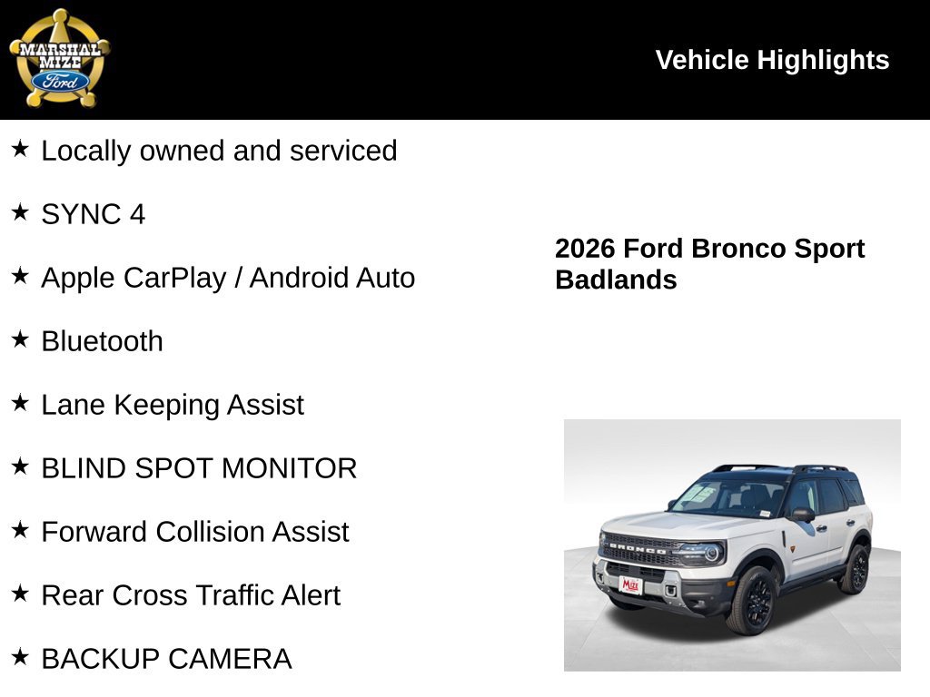 Certified 2026 Ford Bronco Sport Badlands AWD/4WD image 2