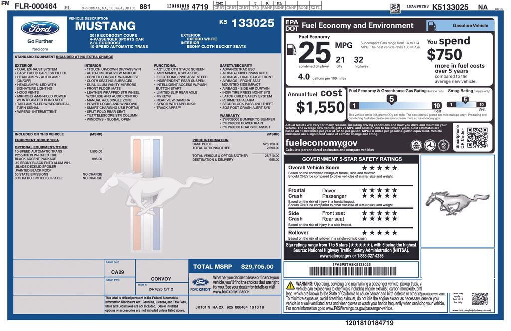 Certified 2019 Ford Mustang Coupe w/ Black Accent Package image 7