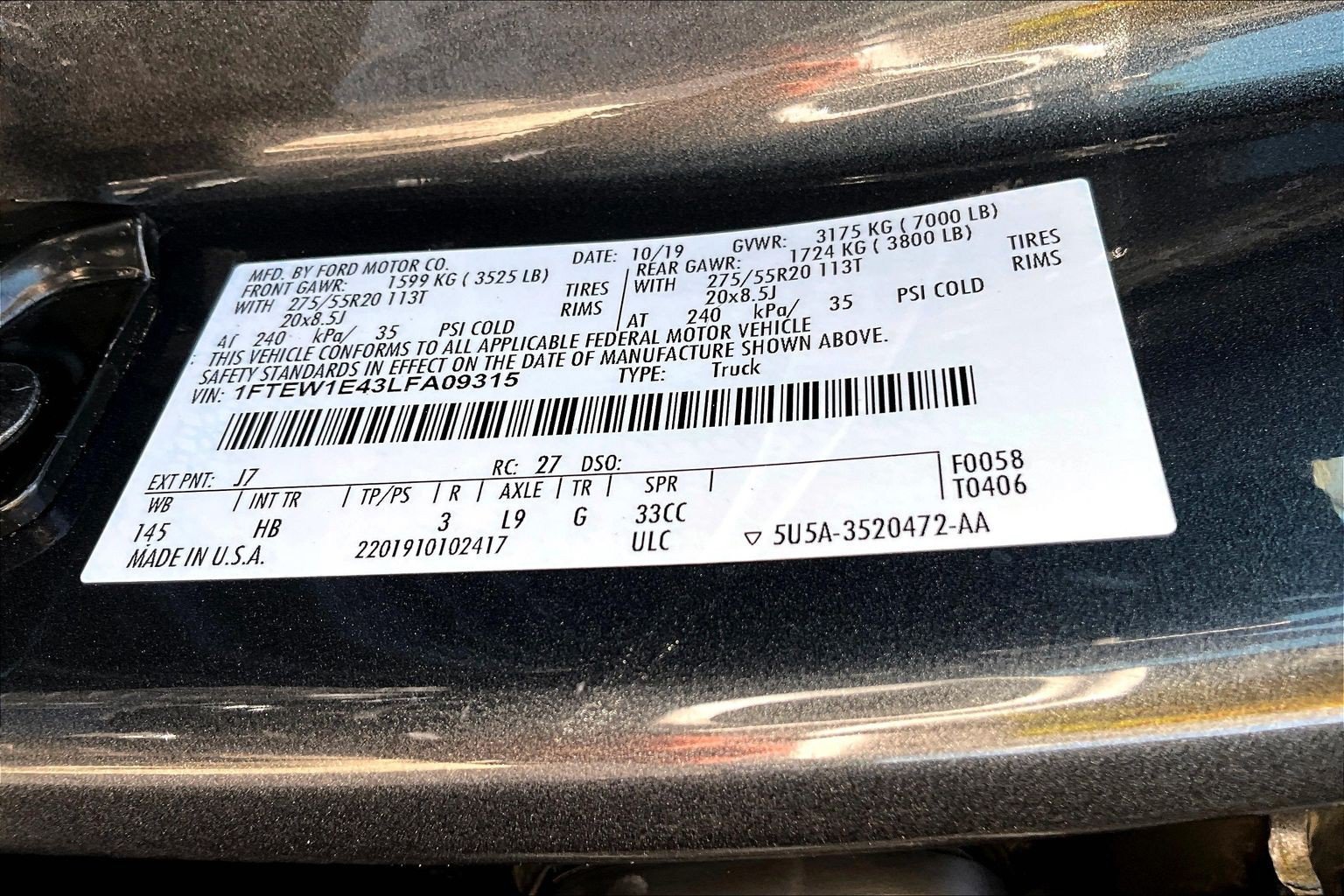 Certified 2020 Ford F150 Lariat w/ Equipment Group 502A Luxury AWD/4WD image 32