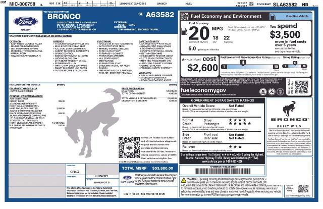 Certified 2025 Ford Bronco Outer Banks w/ Black Appearance Package AWD/4WD image 7