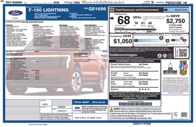 Certified 2023 Ford F150 Lightning Lariat w/ Tow Technology Package AWD/4WD image 6