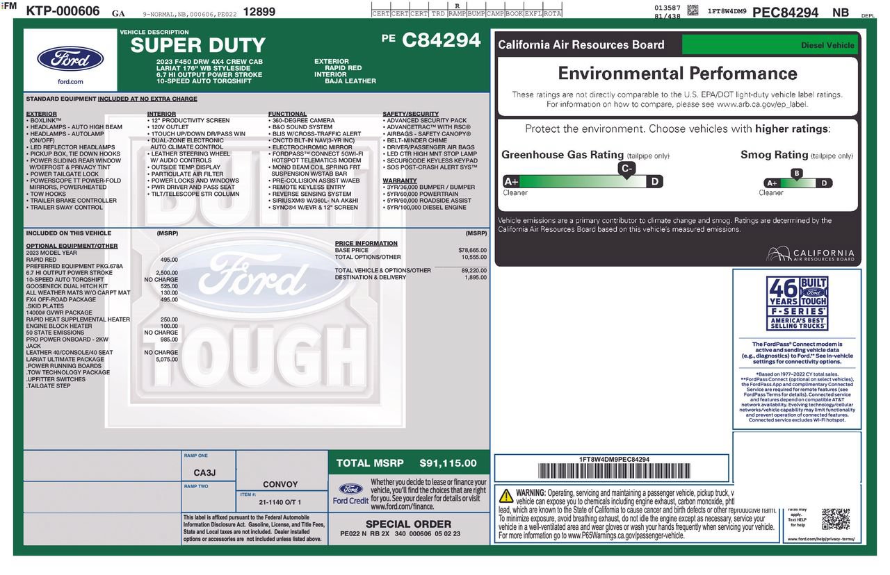 Certified 2023 Ford F450 Lariat w/ Lariat Ultimate Package AWD/4WD image 35