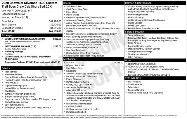 Used 2020 Chevrolet Silverado 1500 Custom Trail Boss w/ Custom Convenience Package image 12