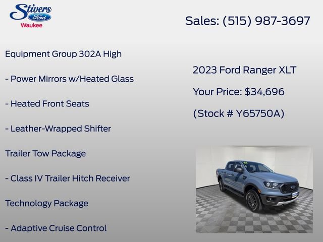 Certified 2023 Ford Ranger XLT w/ Equipment Group 302A High AWD/4WD image 16