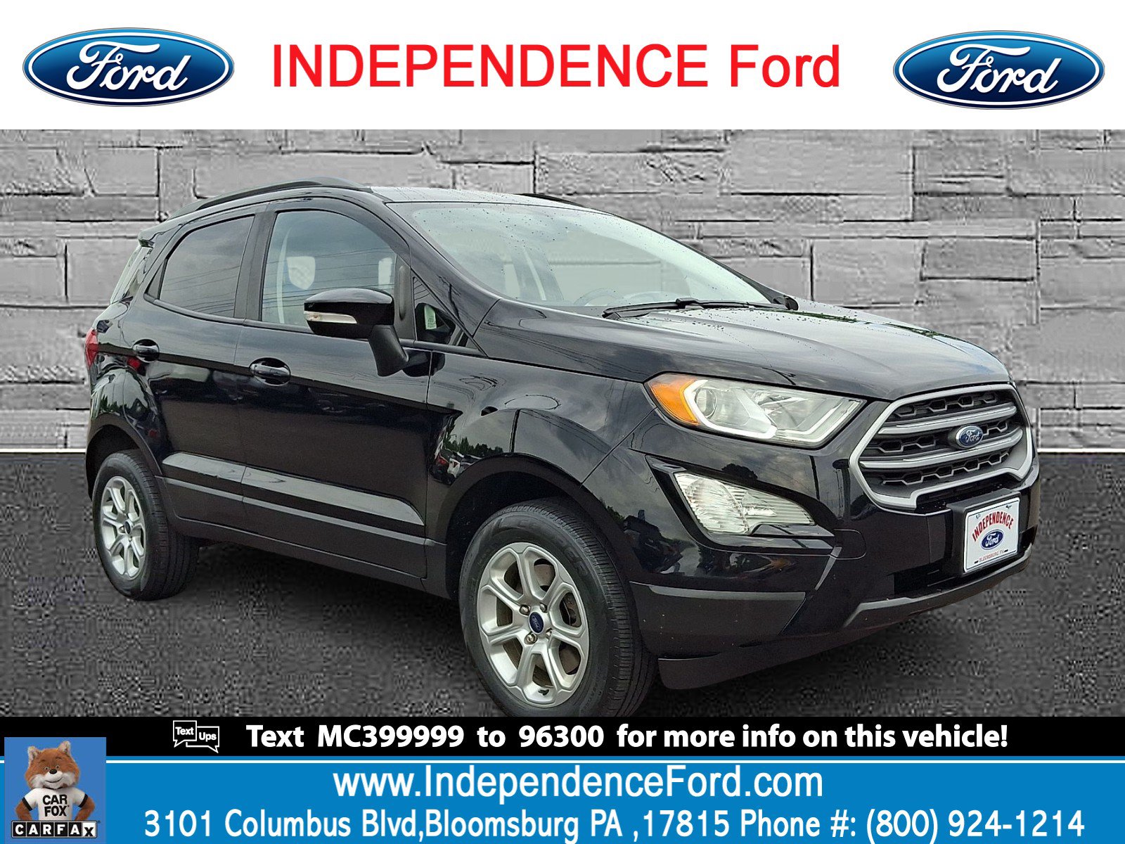 Certified 2021 Ford EcoSport SE w/ SE Convenience Package